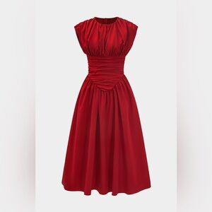 Micas Solid Ruched Maxi Dress Red Size XS